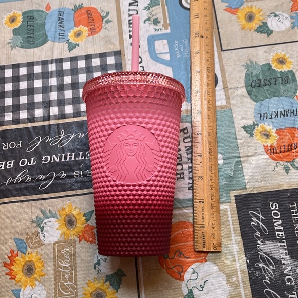 Starbucks 2022 Pink Gradient Studded Tumbler 16oz - Picture 6 of 7